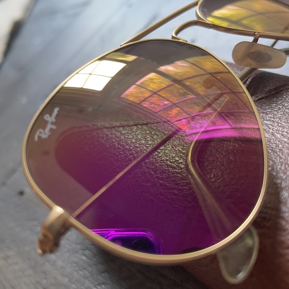 Ray Ban aviators - pink flash lenses main image 3